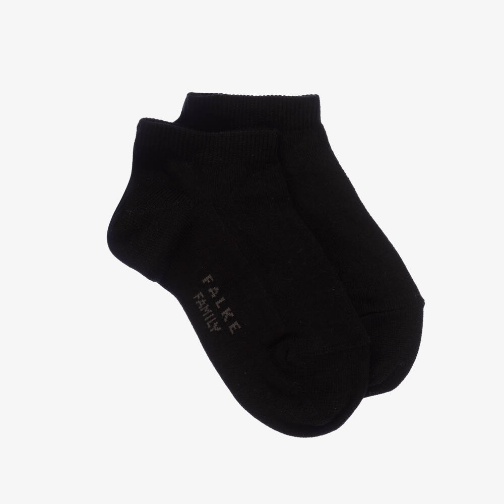 Falke-Black Cotton Low Ankle Socks | Childrensalon Outlet