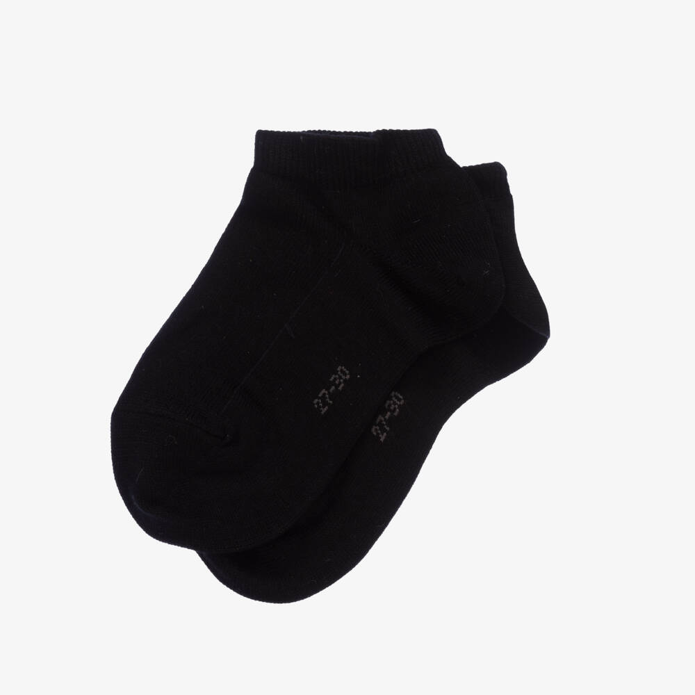 Falke-Black Cotton Low Ankle Socks | Childrensalon Outlet