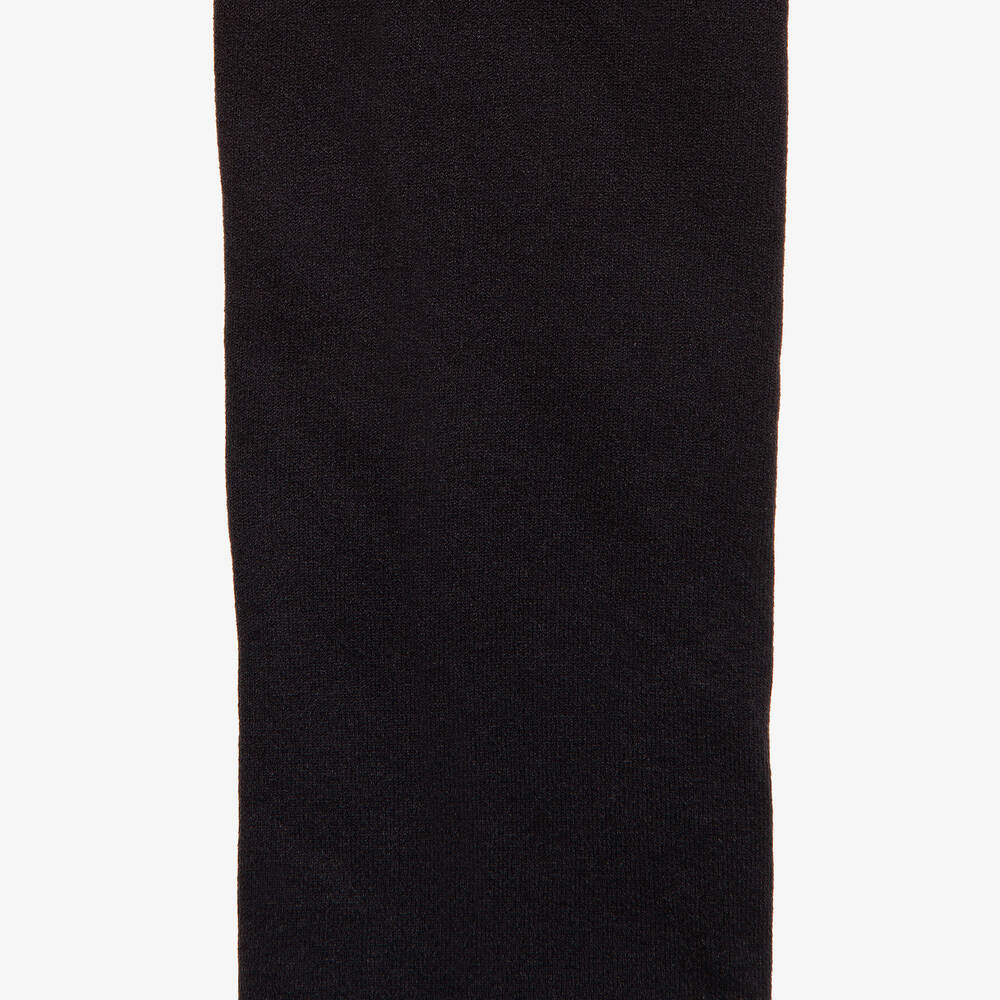 Falke-Black Fine Cotton Footless Tights | Childrensalon Outlet