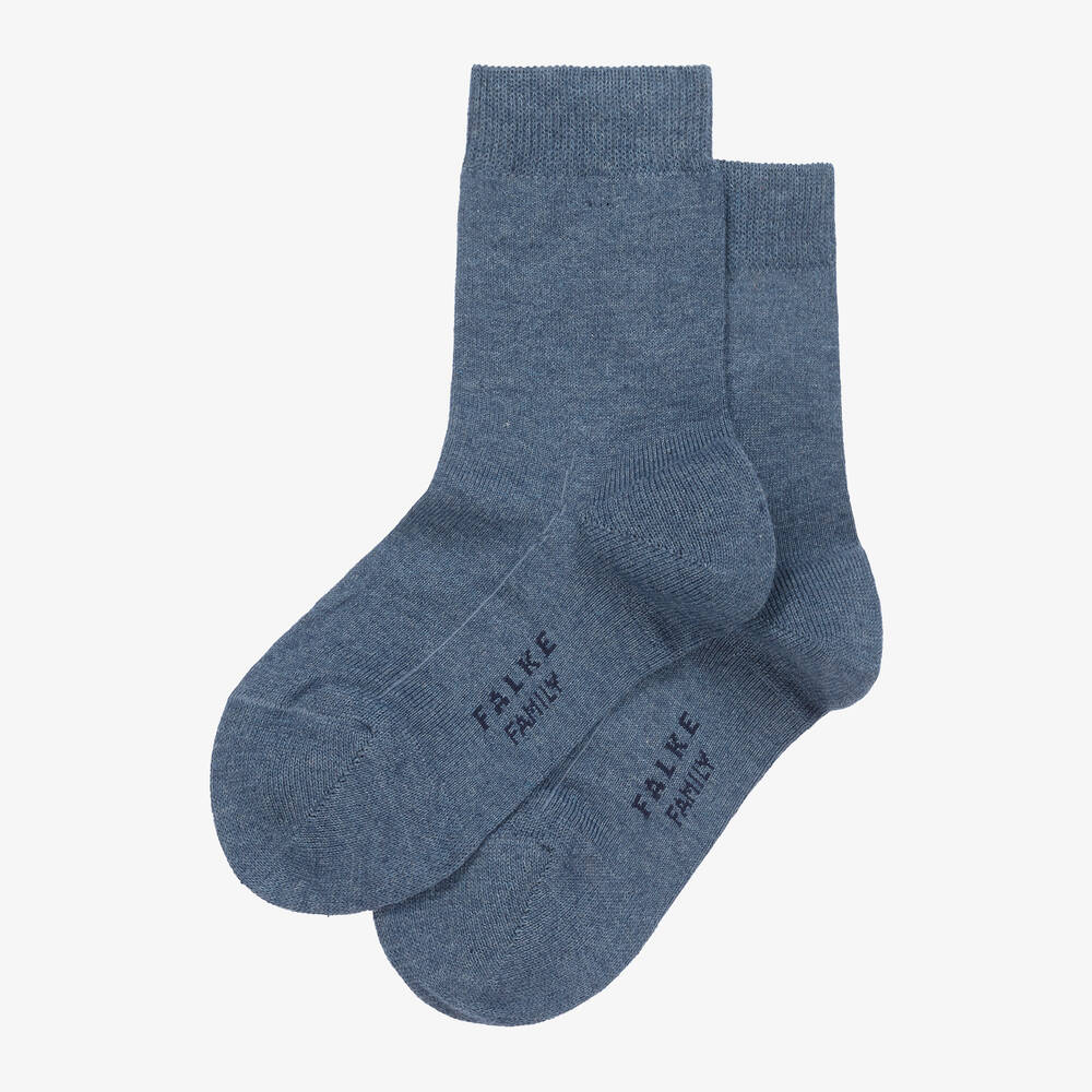 Falke-Blue Cotton Ankle Socks | Childrensalon Outlet