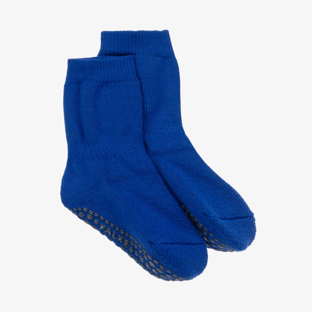 Falke-Blue Cotton & Wool Slipper Socks | Childrensalon Outlet