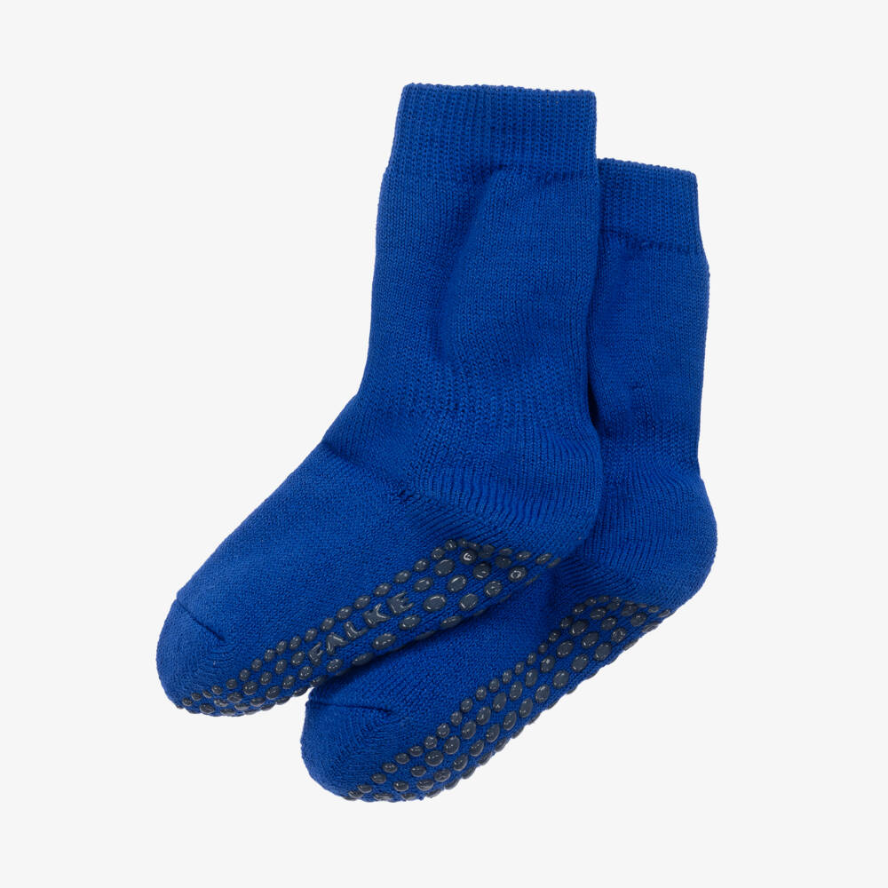 Falke-Blue Cotton & Wool Slipper Socks | Childrensalon Outlet