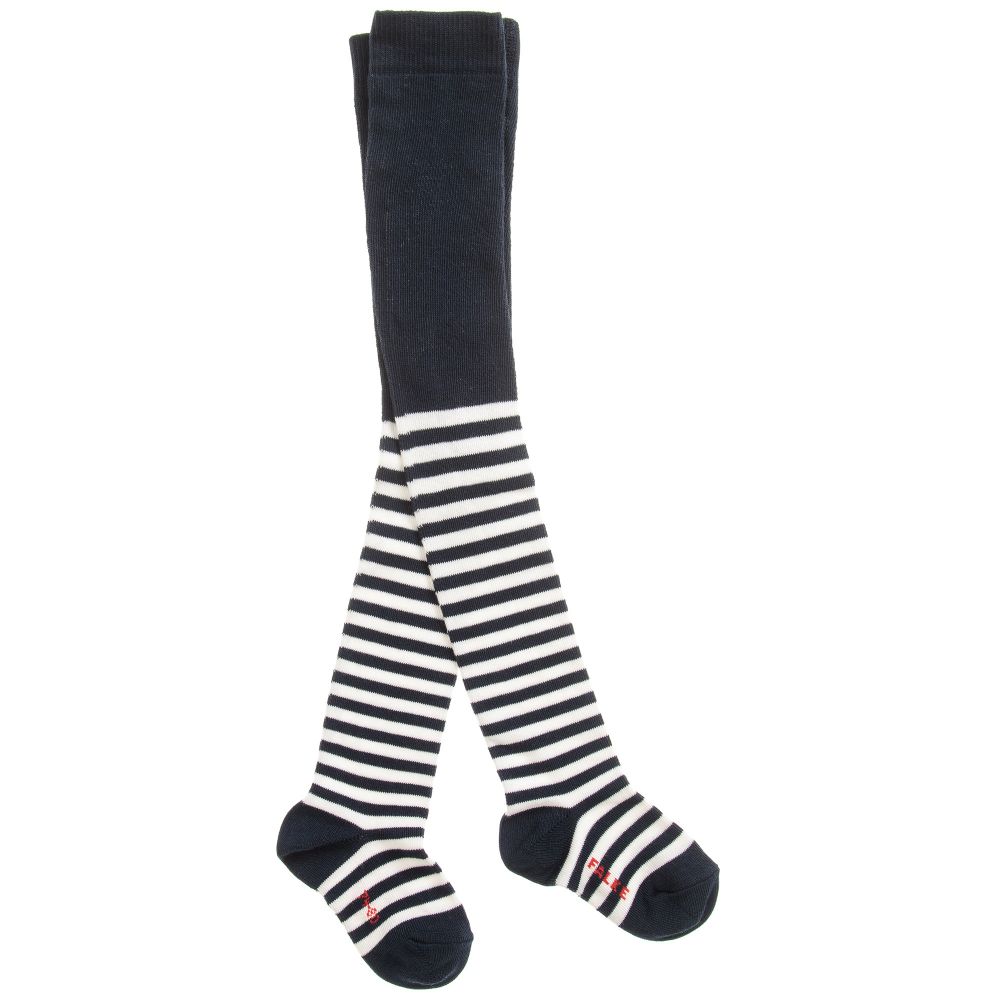 Falke - Collants rayés bleus en coton | Childrensalon