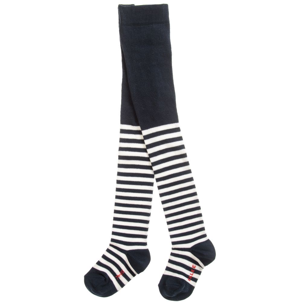 Falke - Blue Striped Cotton Tights 
