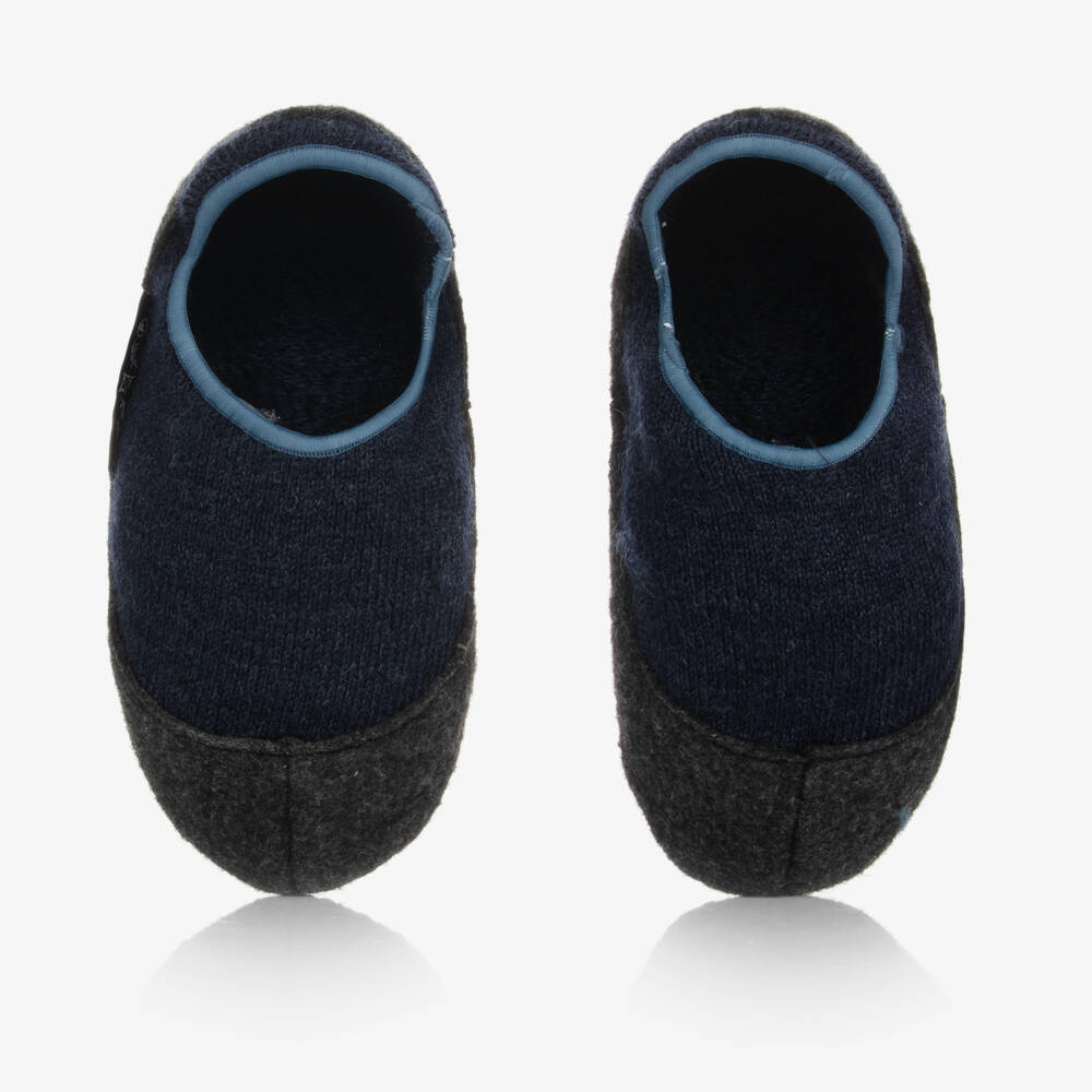 Falke-Blue Wool Comfort Slippers | Childrensalon Outlet