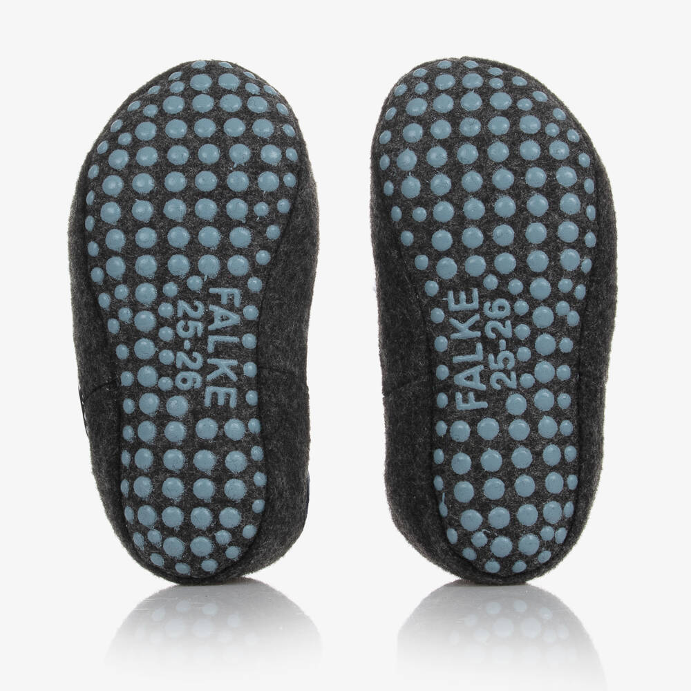 Falke-Blue Wool Comfort Slippers | Childrensalon Outlet