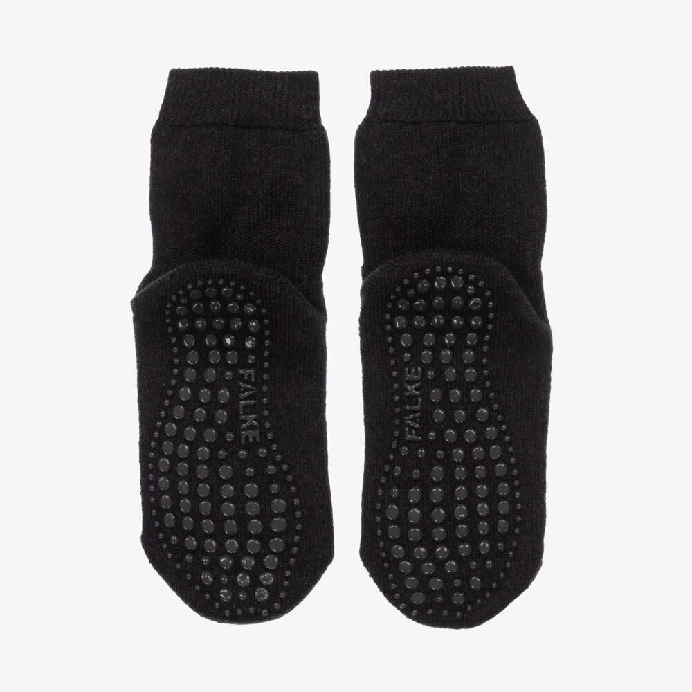 Falke-Boys Cozy Grey Woolen Slipper Socks | Childrensalon Outlet