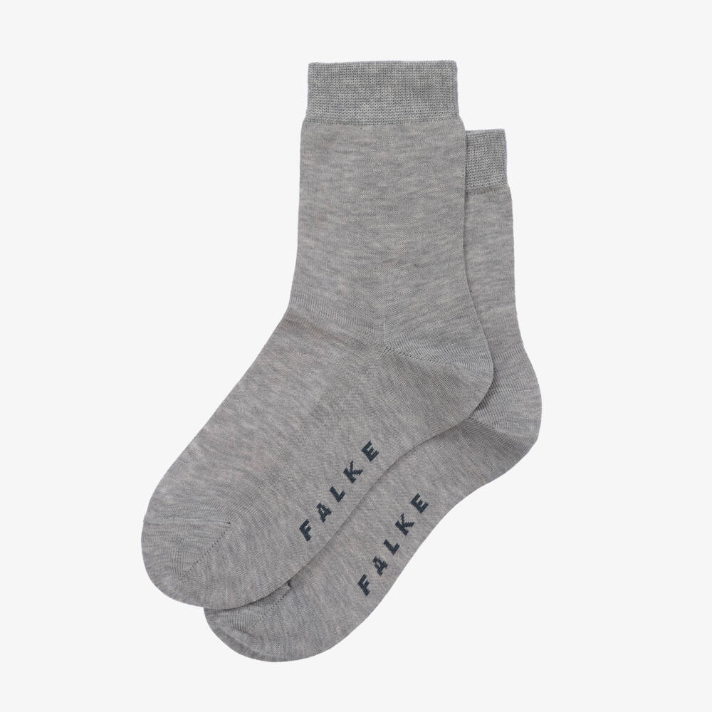 Falke-Boys Grey Silken Cotton Socks | Childrensalon Outlet