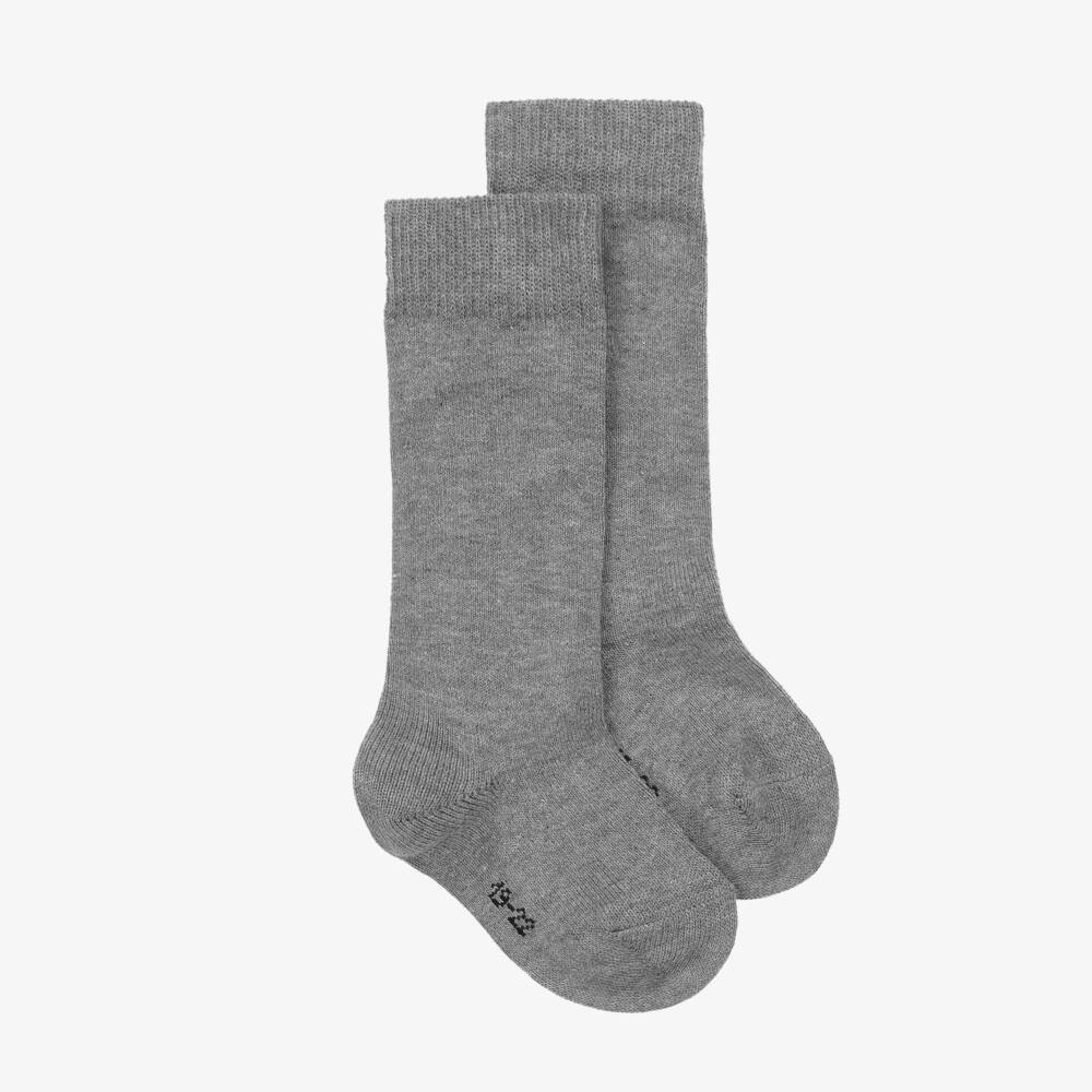 Falke-Boys Grey Soft Knit Knee Socks | Childrensalon Outlet
