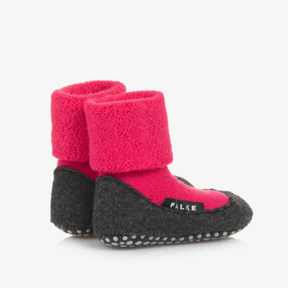 Falke-Girls Cozy Pink Wool Home Socks | Childrensalon Outlet