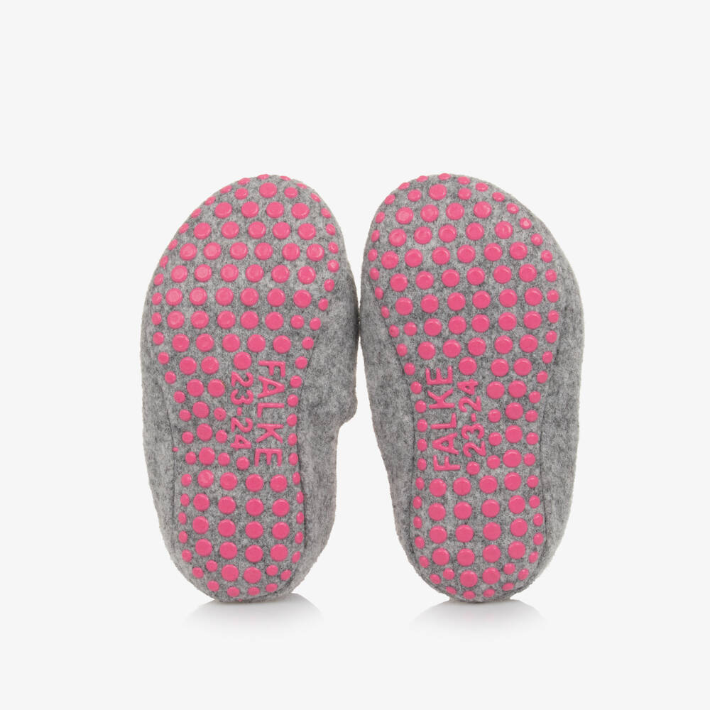 Falke-Girls Cozy Pink Wool Slippers | Childrensalon Outlet