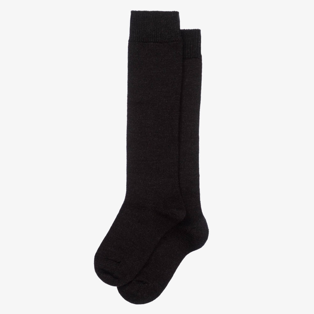 Falke-Girls Dark Charcoal Wool Knee Socks | Childrensalon Outlet
