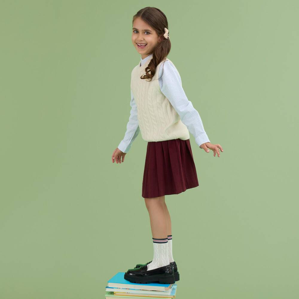 Falke-Girls Ivory Knit Socks | Childrensalon Outlet