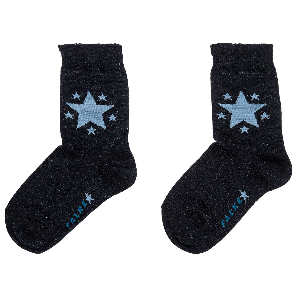 Falke Girls Navy Blue Star Socks Childrensalon Outlet