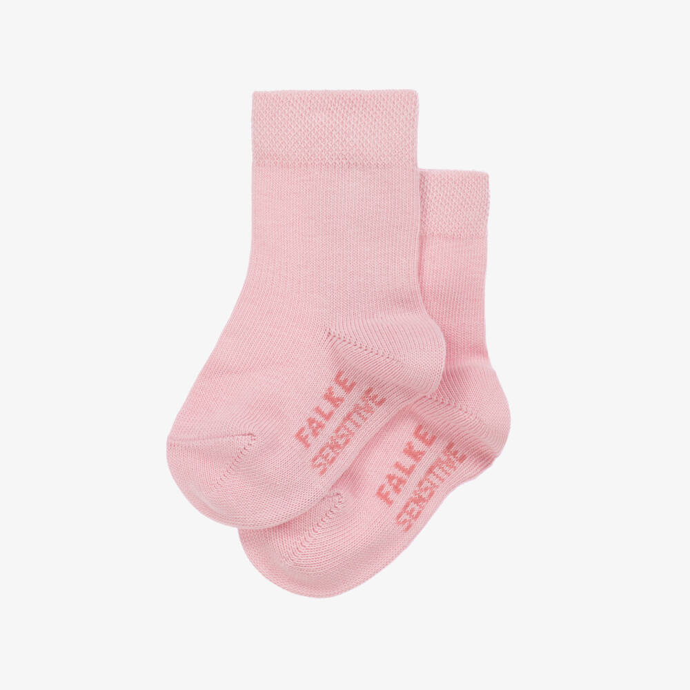 Falke-Girls' Soft Pink Knit Booties | Childrensalon Outlet
