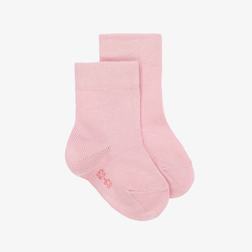 Falke-Girls' Soft Pink Knit Booties | Childrensalon Outlet