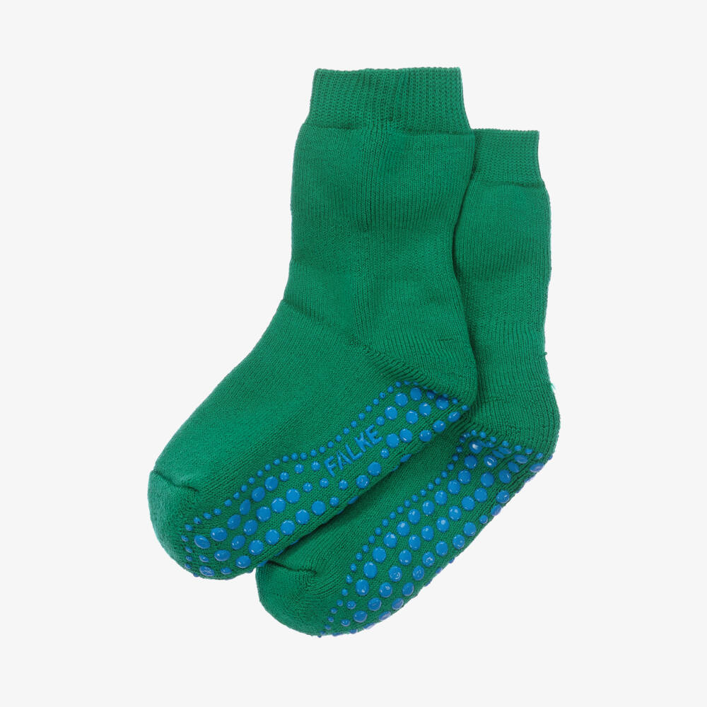 Falke-Green Cotton Wool Slipper Socks | Childrensalon Outlet