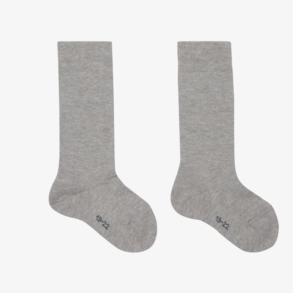 Falke - Grey Cotton Long Socks | Childrensalon