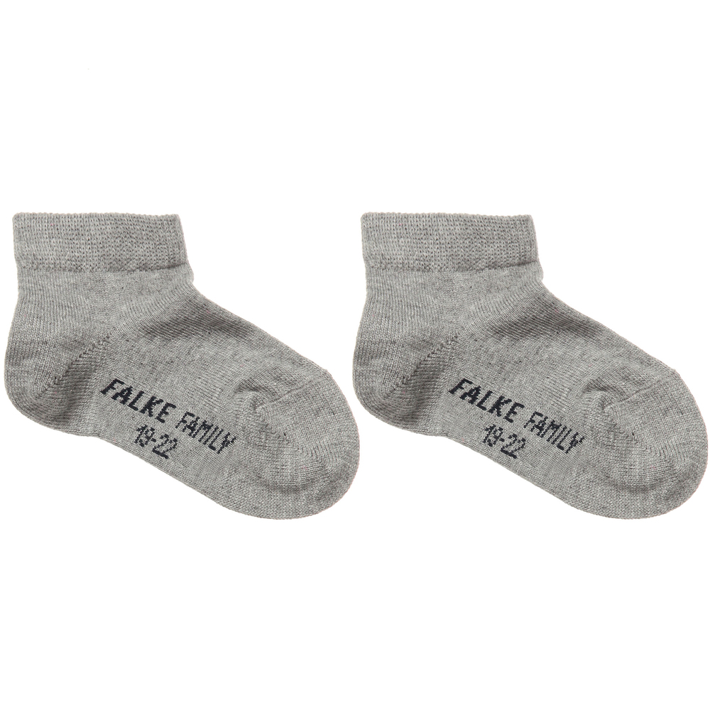 Falke - Grey Cotton Trainer Socks | Childrensalon
