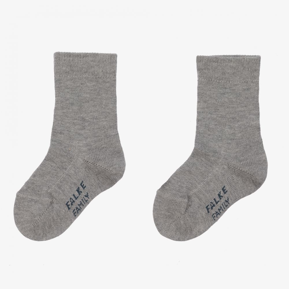 Falke - Grey Marl Cotton Ankle Socks | Childrensalon