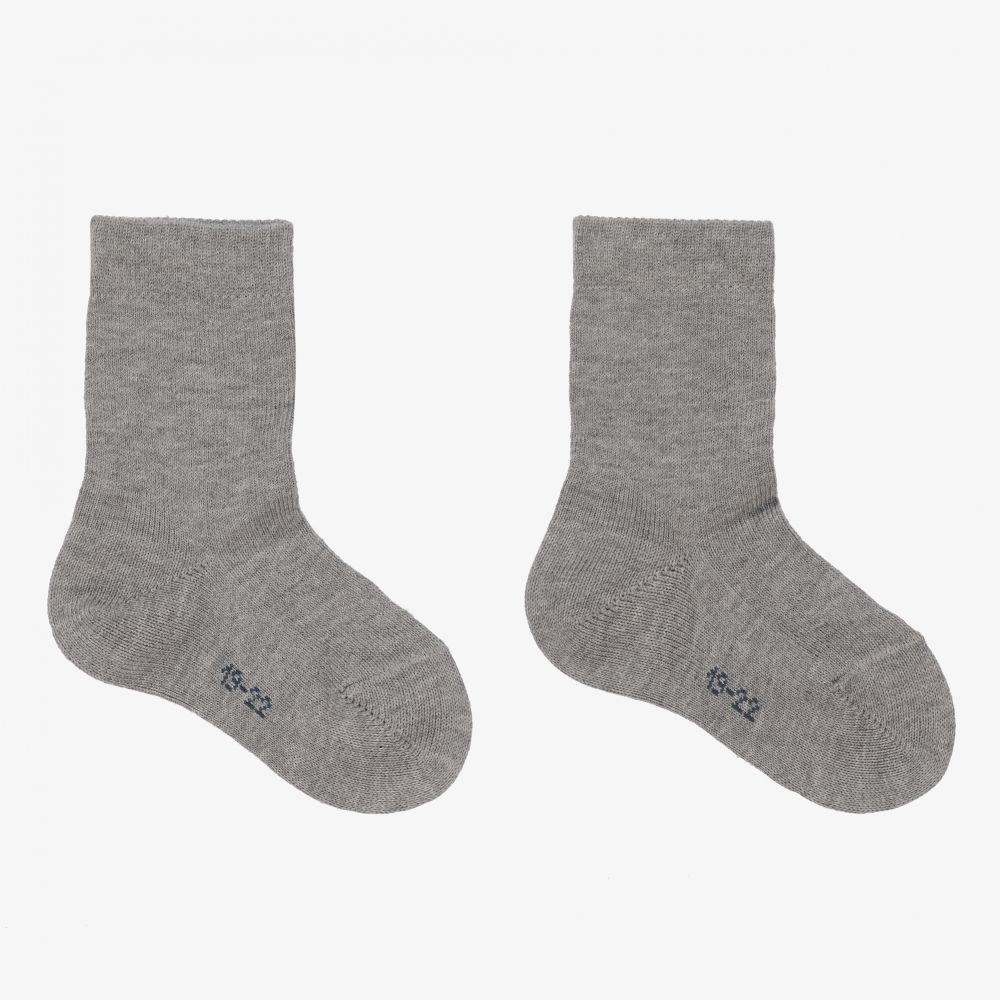 Falke-Grey Marl Cotton Ankle Socks | Childrensalon Outlet
