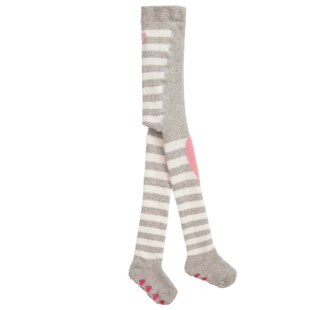 Falke - Grey & White Striped Tights | Childrensalon