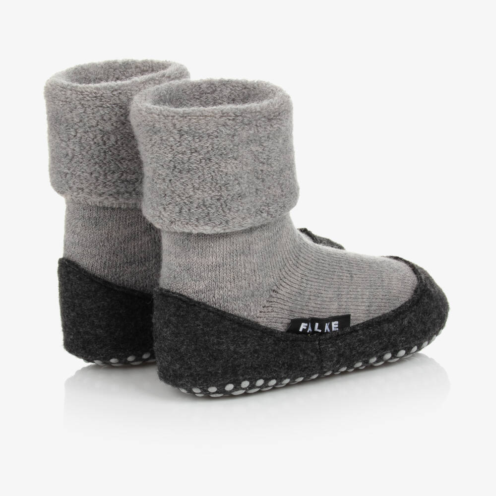 Falke-Grey Wool Slipper Socks | Childrensalon Outlet