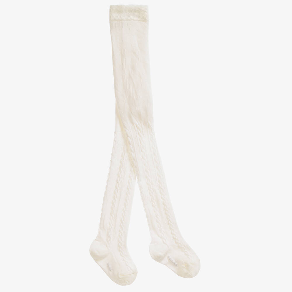 Falke-Ivory Cable Knit Baby Tights | Childrensalon Outlet
