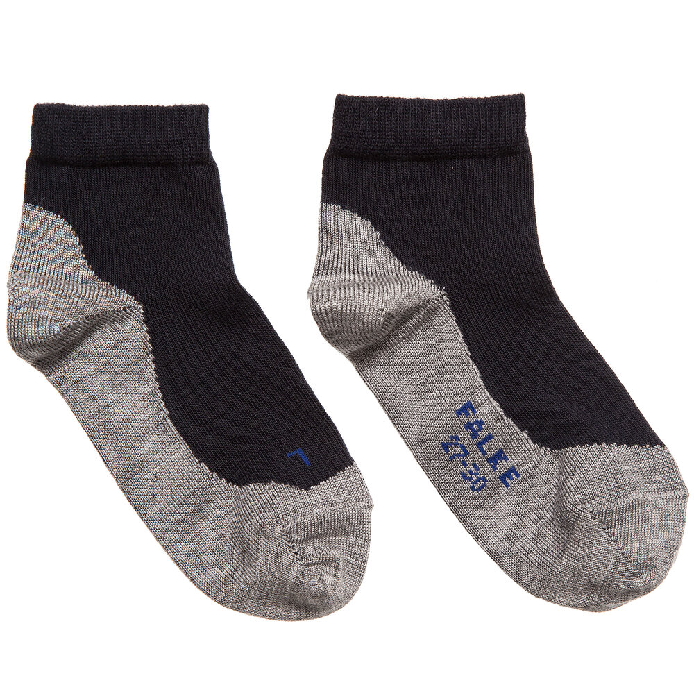 Falke - Chaussettes de sport bleu marine en coton | Childrensalon