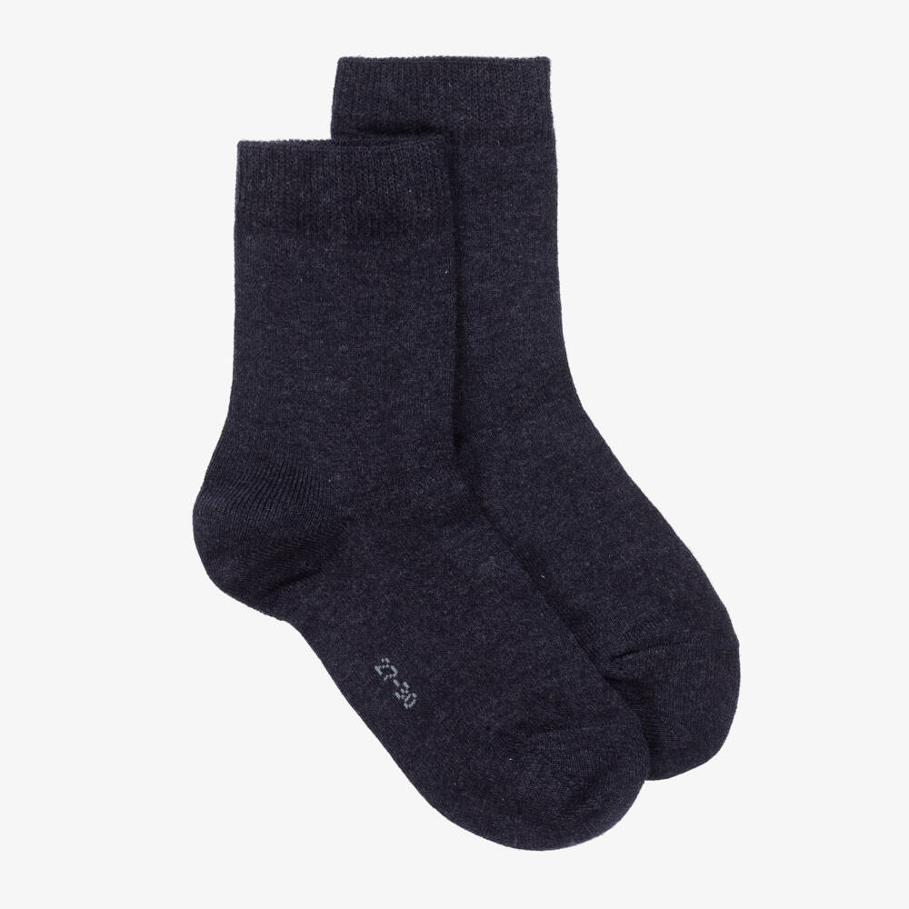 Falke-Navy Blue Cotton Ankle Length Socks | Childrensalon Outlet