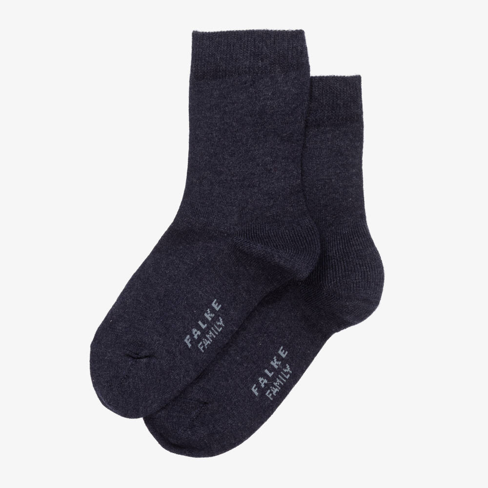 Falke-Navy Blue Cotton Ankle Length Socks | Childrensalon Outlet
