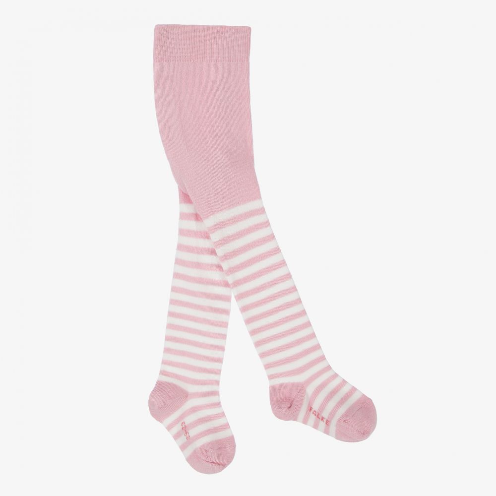 Falke - Pink Striped Cotton Tights | Childrensalon