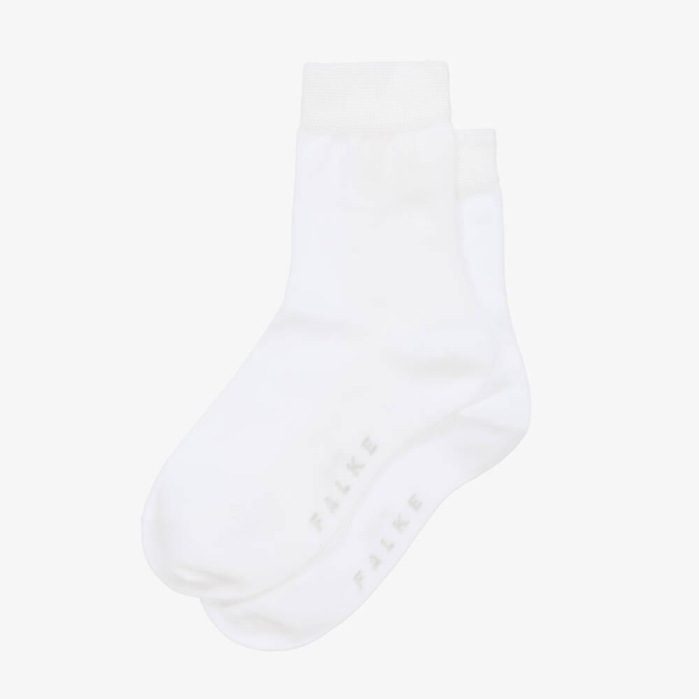 Falke-White Cotton Ankle Socks | Childrensalon Outlet