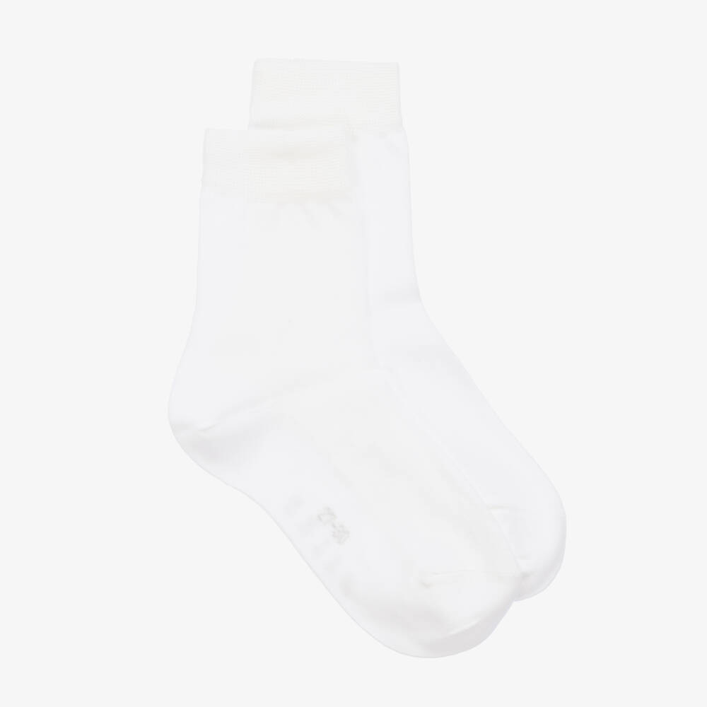 Falke-White Cotton Ankle Socks | Childrensalon Outlet