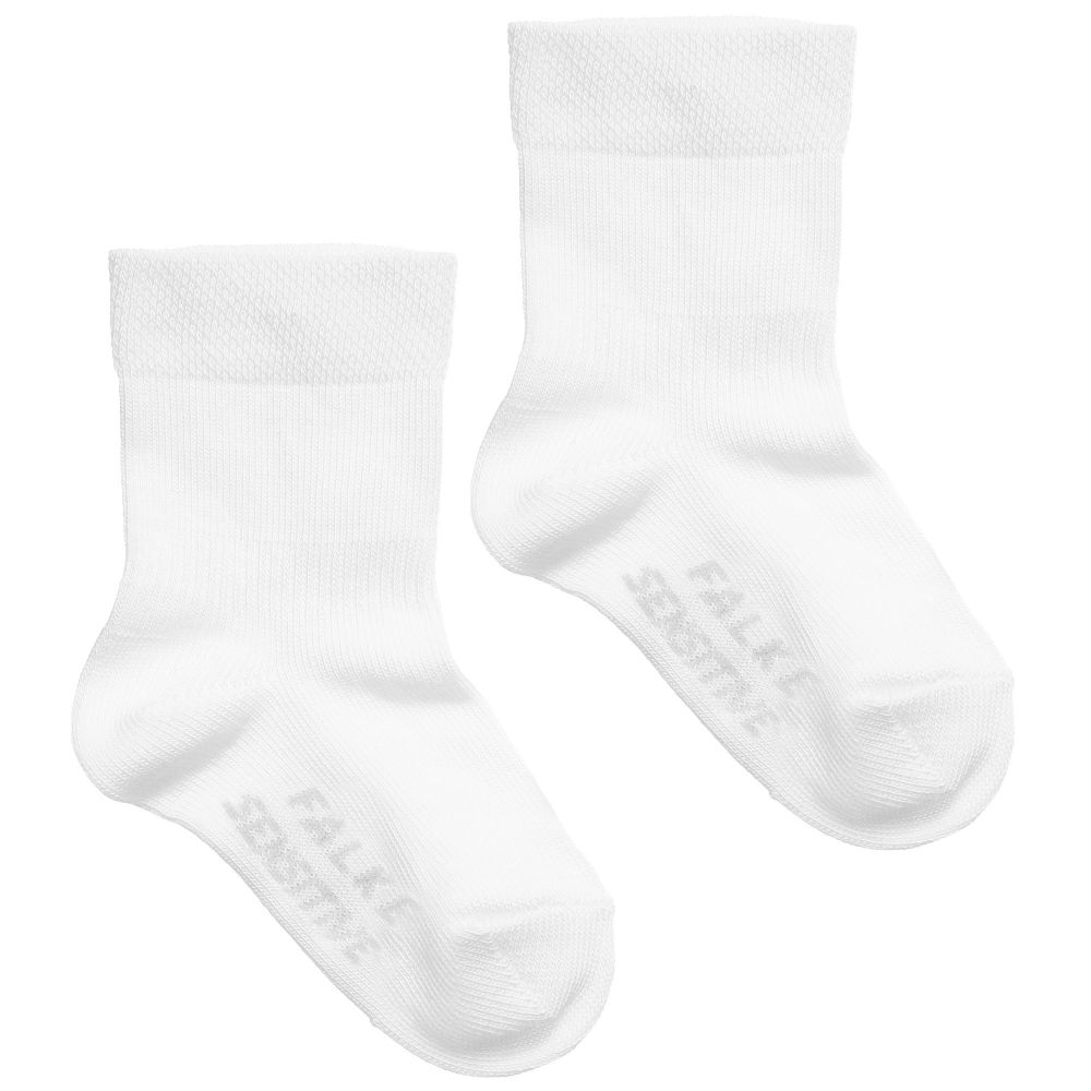Falke - White Cotton Baby Socks | Childrensalon