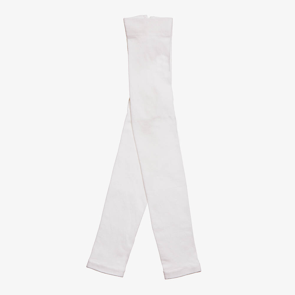 Falke-White Fine Cotton Footless Tights | Childrensalon Outlet