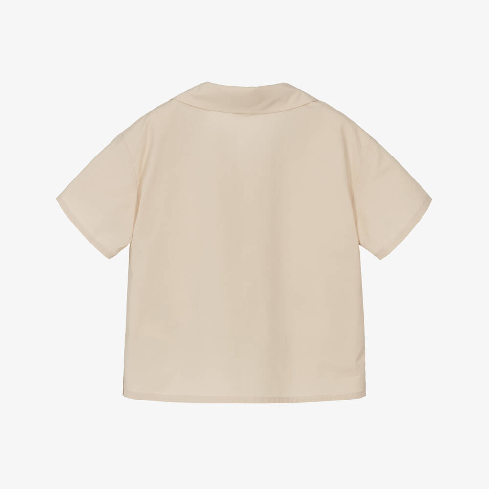 Fendi-Baby Boys Beige Cotton Shirt | Childrensalon Outlet
