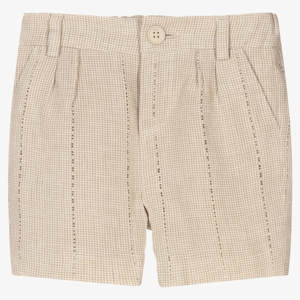 Fendi - Baby Boys Beige Linen Shorts | Childrensalon
