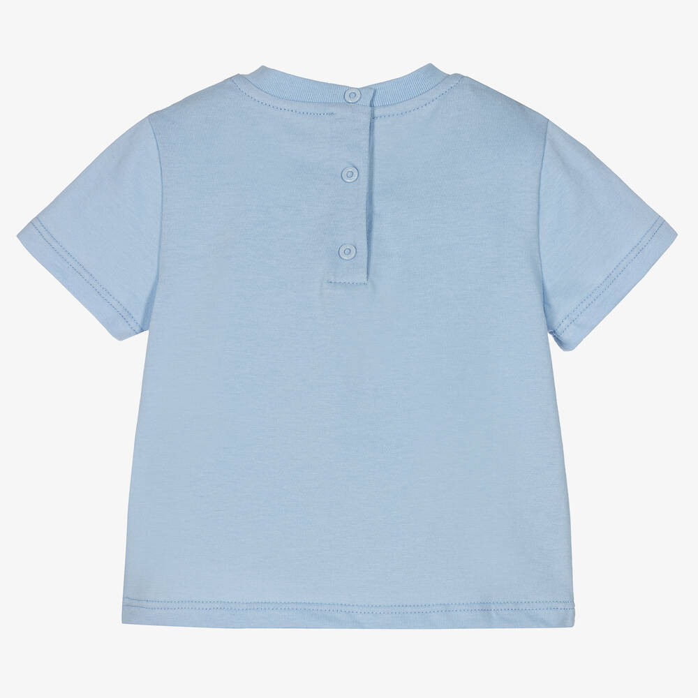 Fendi Baby Boys Blue Logo T Shirt Childrensalon Outlet