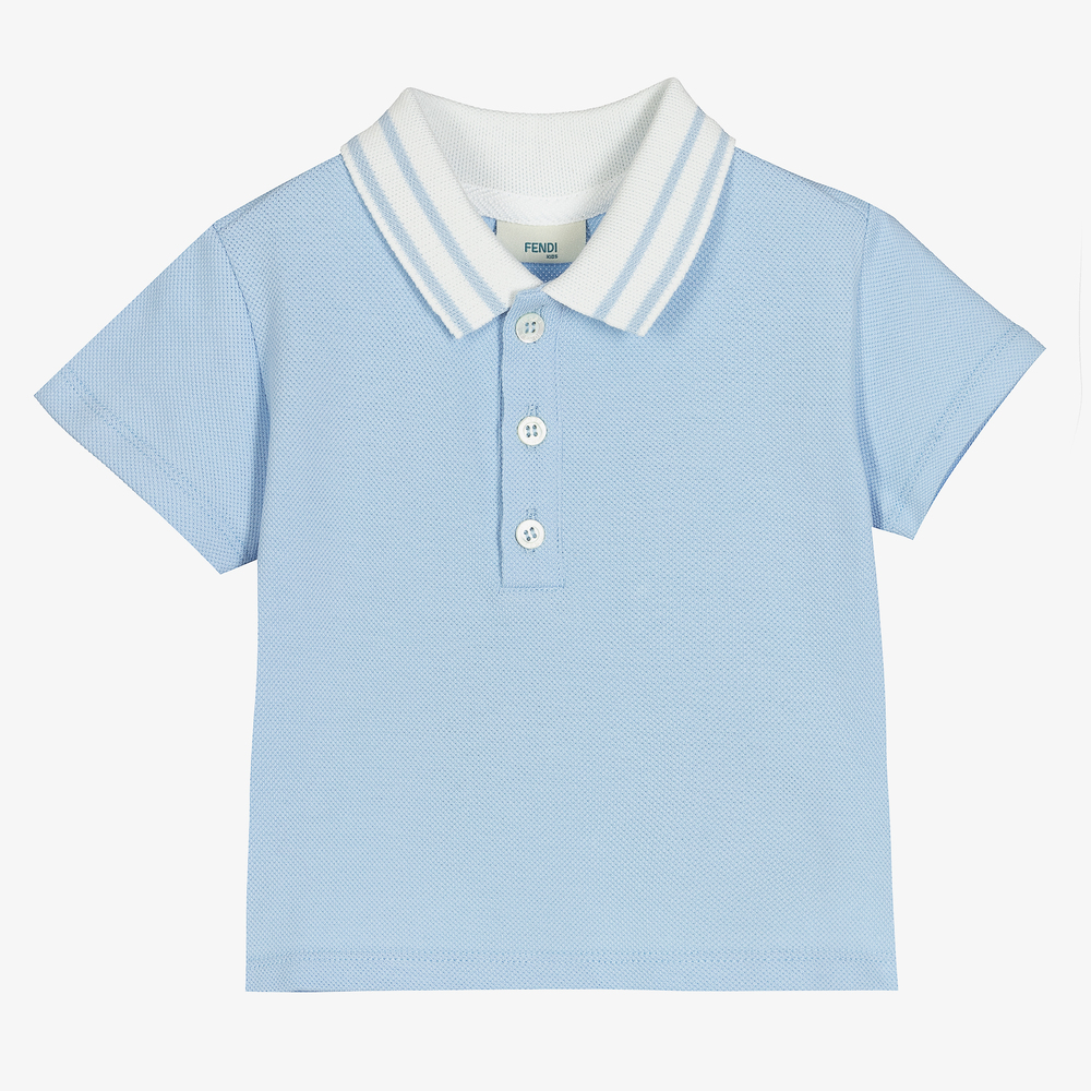 Fendi - Baby Boys Blue Polo Shirt | Childrensalon