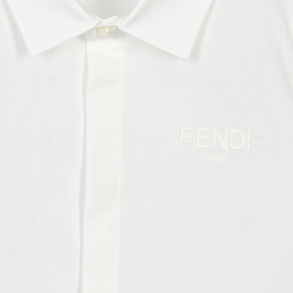 Fendi-Baby Boys Blue & White Cotton Buster Suit | Childrensalon Outlet