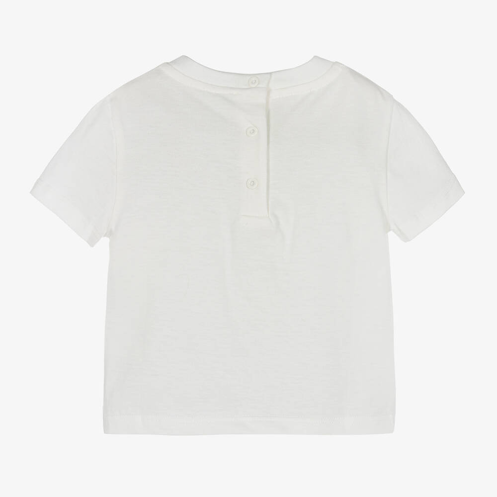 Fendi-Baby Boys Ivory Cotton T-Shirt | Childrensalon Outlet