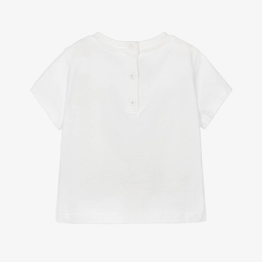 Fendi-Baby Boys White Cotton Squirrel T-Shirt | Childrensalon Outlet