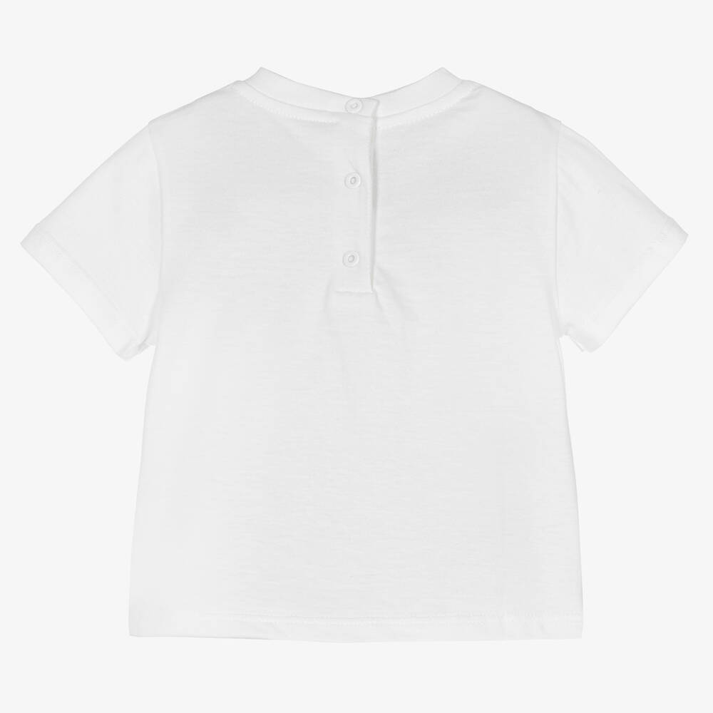 Fendi - Baby Boys White Logo T-Shirt | Childrensalon Outlet