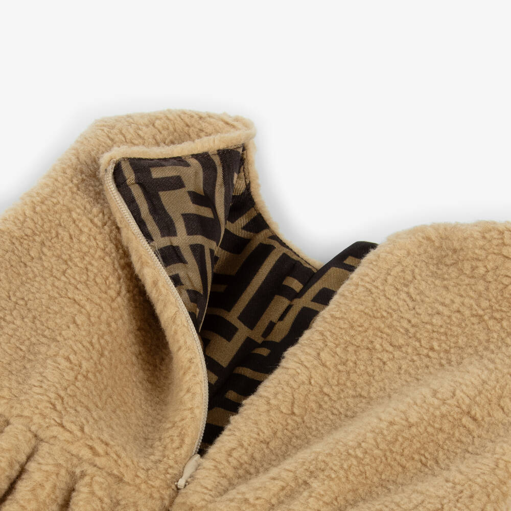 Fendi-فستان بيج دافئ من الصوف للفتيات | Childrensalon Outlet