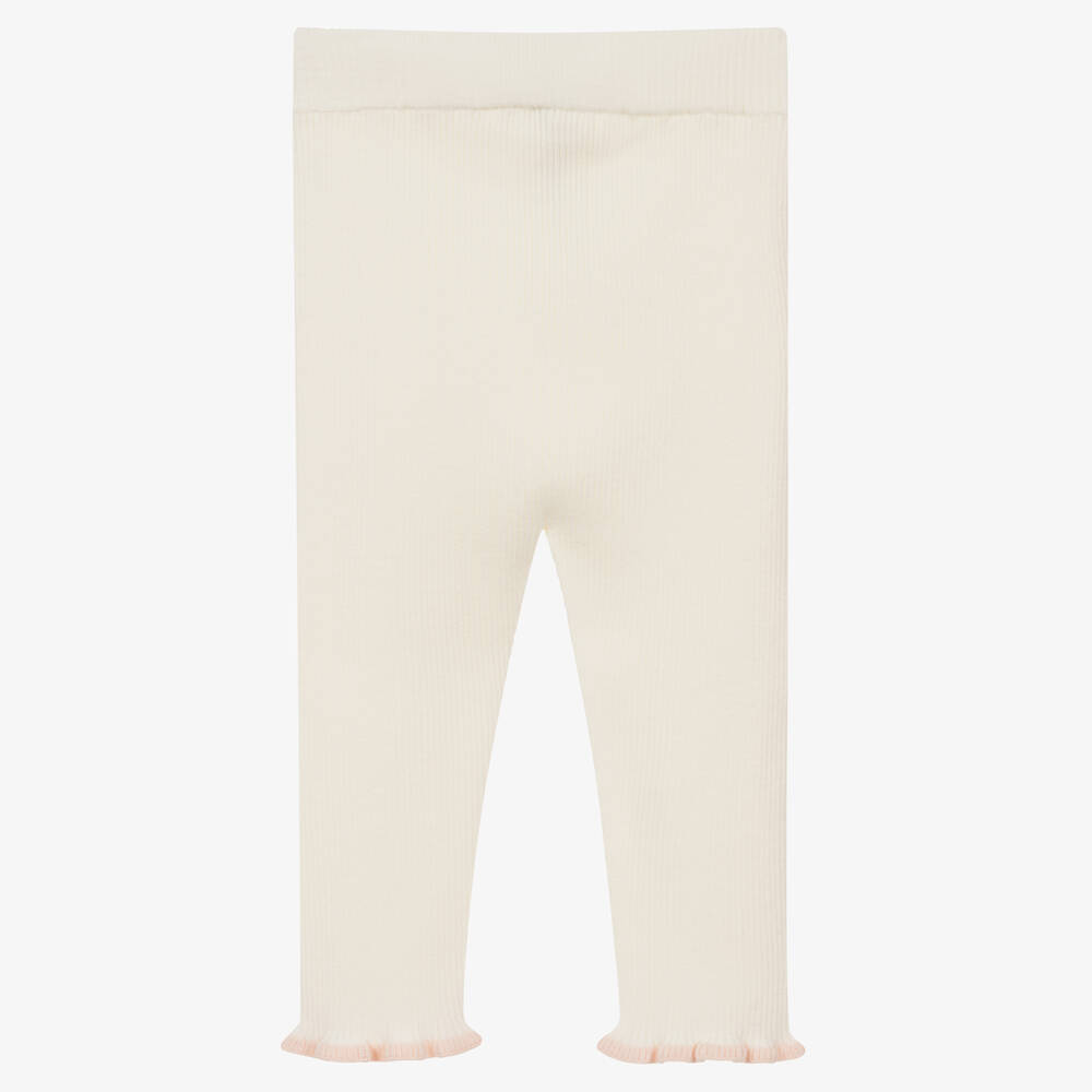 Fendi-ليقنز  مزيج فيسكوز محبوك لون عاجي للمولودات | Childrensalon Outlet