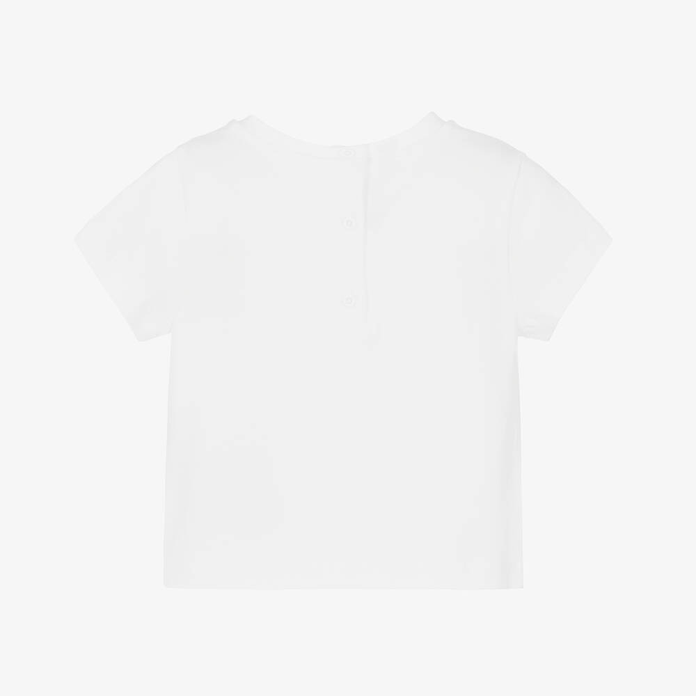 Fendi-Baby Girls Ivory T-Shirt | Childrensalon Outlet
