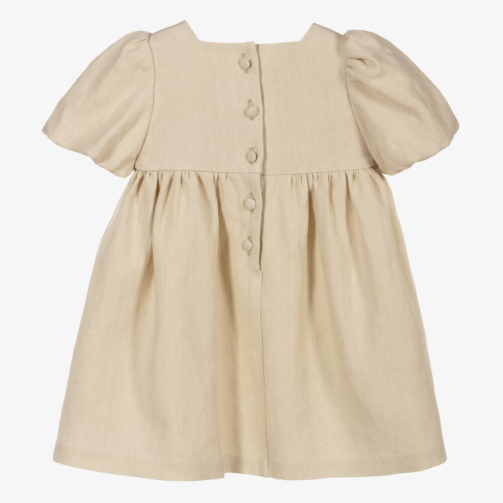 Fendi-Baby Girls Linen & Silk Dress | Childrensalon Outlet