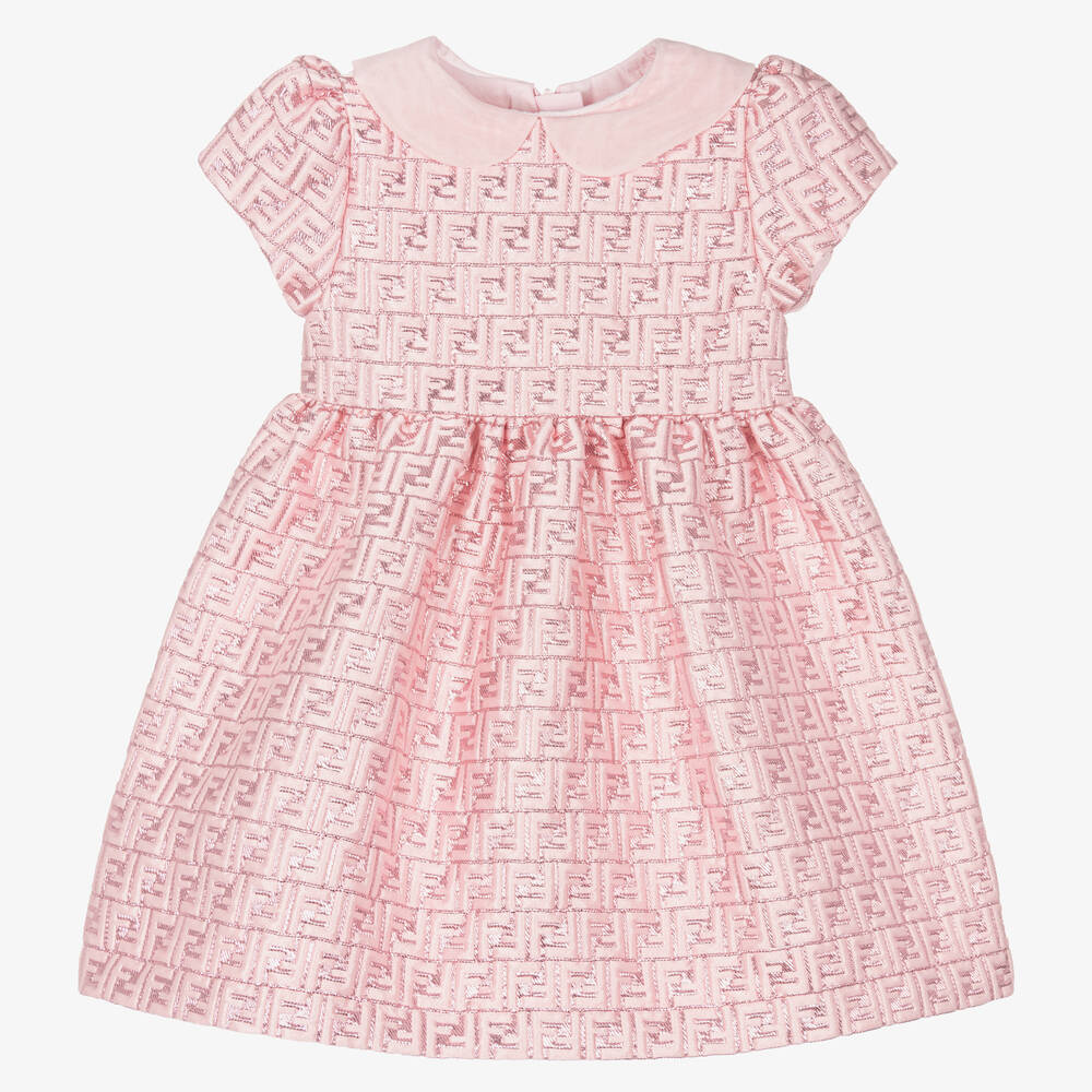 Baby Girls Metallic Pink FF Dress