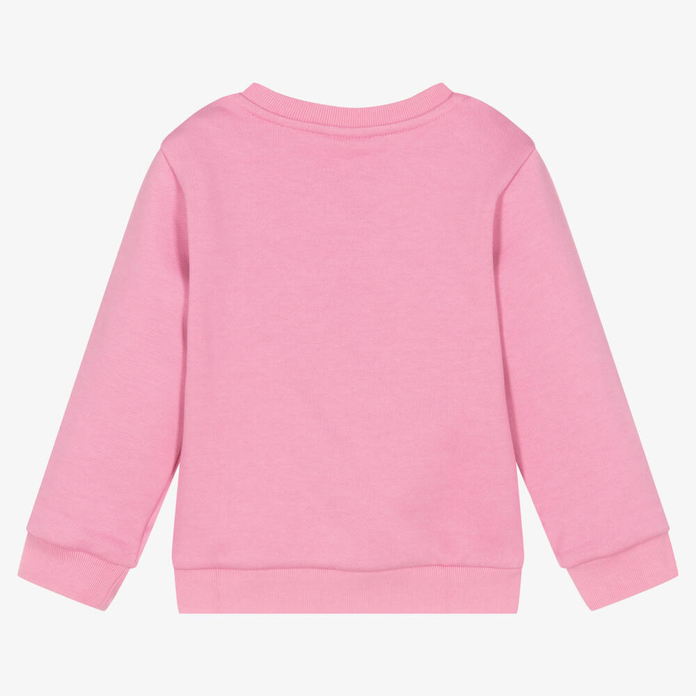 Fendi Baby Girls Pink Cotton Logo Sweatshirt Childrensalon Outlet